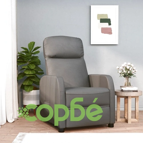 Реклайнер стол, антрацит сив, изкуствена кожа ➤ топ цена ➤ sorbe.bg