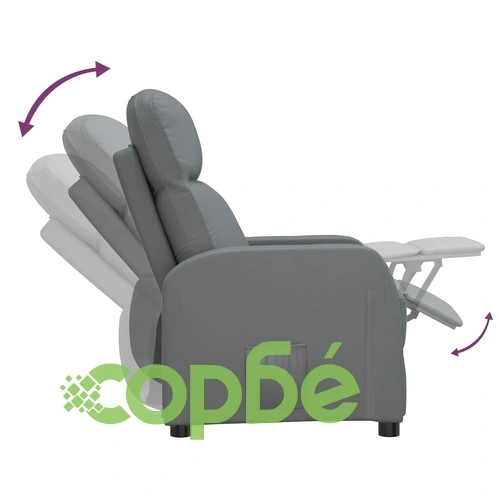 Реклайнер стол, антрацит сив, изкуствена кожа ➤ топ цена ➤ sorbe.bg