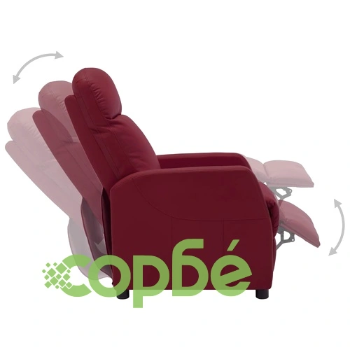 Реклайнер стол, виненочервен, изкуствена кожа ➤ топ цена ➤ sorbe.bg