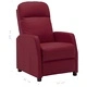Реклайнер стол, виненочервен, изкуствена кожа