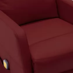 Масажен стол виненочервен изкуствена кожа