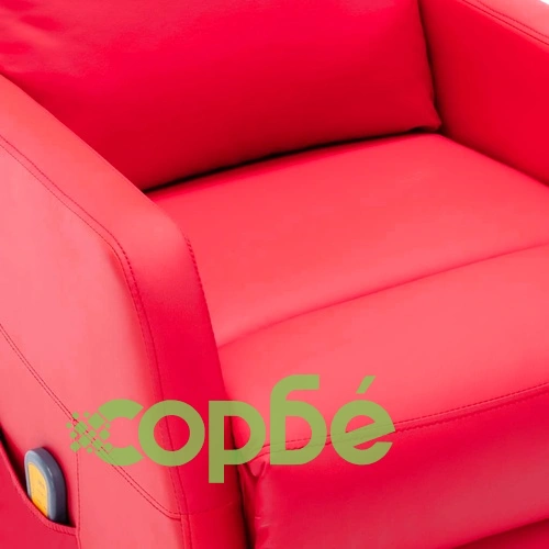 Масажен стол, червен, изкуствена кожа ➤ топ цена ➤ sorbe.bg