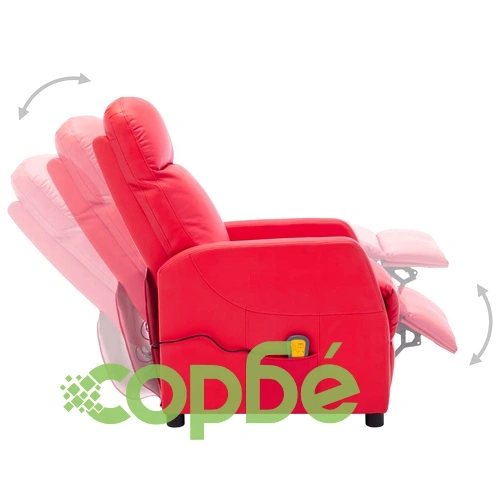 Масажен стол, червен, изкуствена кожа ➤ топ цена ➤ sorbe.bg