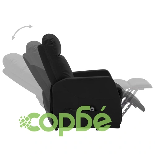 Изправящ стол, черен, изкуствена кожа ➤ топ цена ➤ sorbe.bg