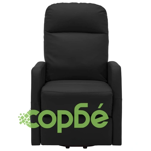 Изправящ масажен стол, черен, изкуствена кожа ➤ топ цена ➤ sorbe.bg