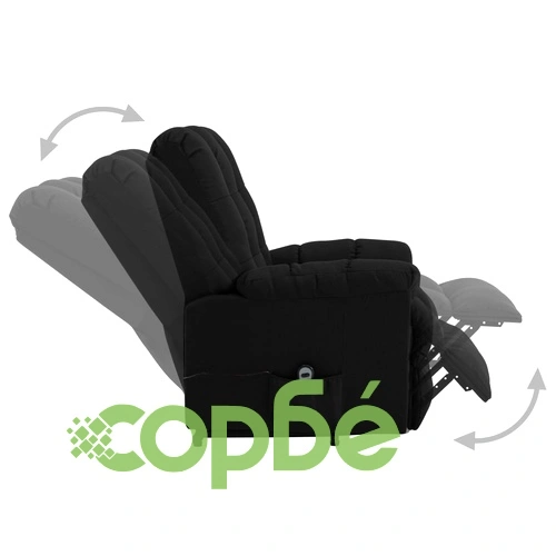 Изправящ стол, черен, текстил ➤ топ цена ➤ sorbe.bg