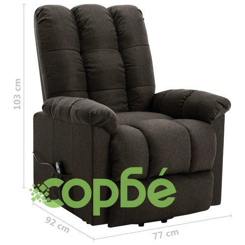 Изправящ стол, тъмнокафяв, текстил ➤ топ цена ➤ sorbe.bg