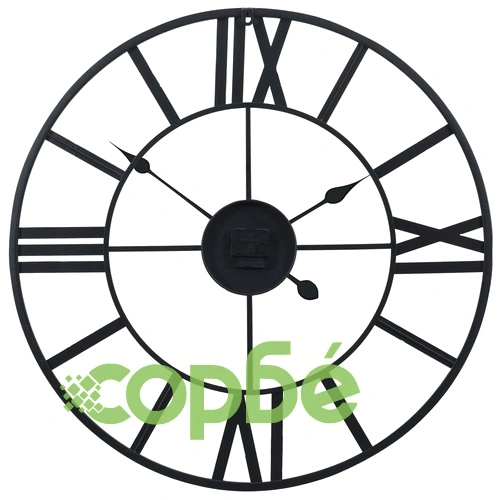 Стенен часовник, златисто и черно, 70 см, метал ➤ топ цена ➤ sorbe.bg