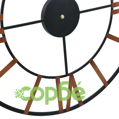 Стенен часовник, златисто и черно, 70 см, метал ➤ топ цена ➤ sorbe.bg