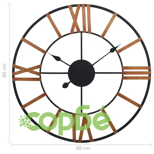 Стенен часовник, златисто и черно, 70 см, метал ➤ топ цена ➤ sorbe.bg