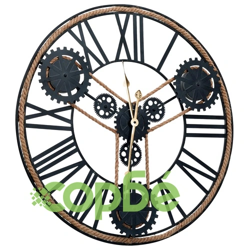 Стенен часовник, черен, 70 см, метал ➤ топ цена ➤ sorbe.bg