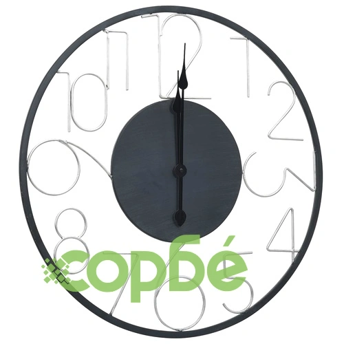 321461  Wall Clock Black 60 cm Metal ➤ топ цена ➤ sorbe.bg
