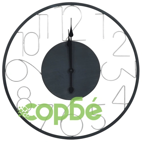 321461  Wall Clock Black 60 cm Metal ➤ топ цена ➤ sorbe.bg