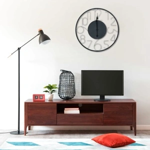 321461  Wall Clock Black 60 cm Metal