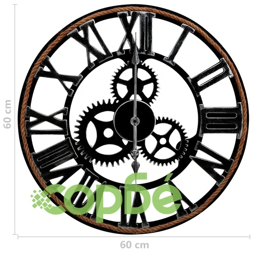 Стенен часовник, черен, 60 см, МДФ ➤ топ цена ➤ sorbe.bg