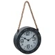 321477  Wall Clock with Rope Black 20 cm Metal and MDF