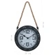 321477  Wall Clock with Rope Black 20 cm Metal and MDF