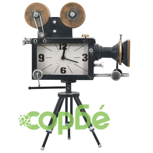 321480  Table Clock Black 34x18x47 cm Iron and MDF ➤ топ цена ➤ sorbe.bg