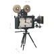 321480  Table Clock Black 34x18x47 cm Iron and MDF