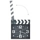 321481  Cinema Wall Clock Black 33x5x34 cm Metal and MDF