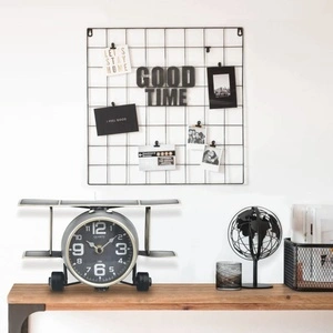 321483  Table Clock Grey 26,5x19,5x15 cm Iron and MDF