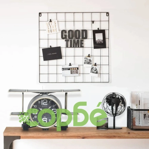 321483  Table Clock Grey 26,5x19,5x15 cm Iron and MDF ➤ топ цена ➤ sorbe.bg