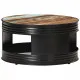 Маса за кафе, черна, 68x68x36 см, регенерирано дърво масив