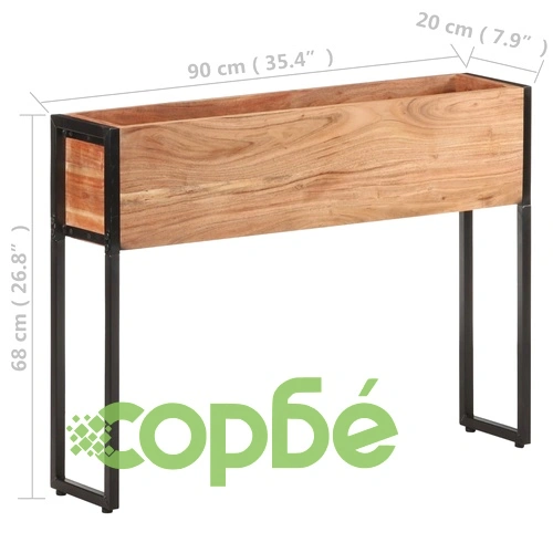 Плантер, 90x20x68 см, акациево дърво масив ➤ топ цена ➤ sorbe.bg