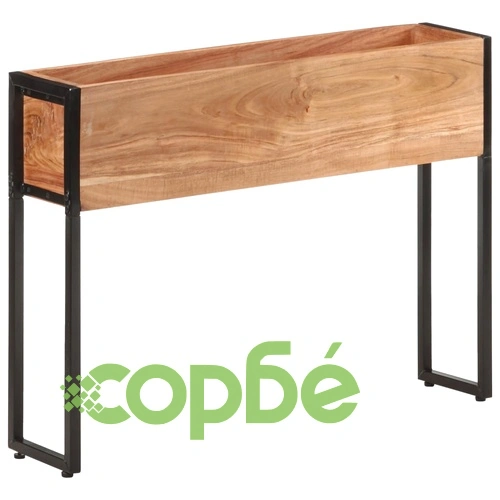 Плантер, 90x20x68 см, акациево дърво масив ➤ топ цена ➤ sorbe.bg