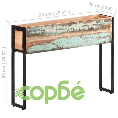 Плантер, 90x20x68 см, регенерирано дърво масив ➤ топ цена ➤ sorbe.bg