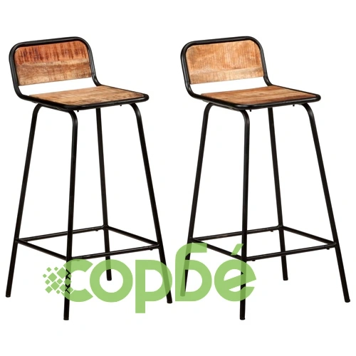 Бар столове, 2 бр, мангово дърво масив ➤ топ цена ➤ sorbe.bg