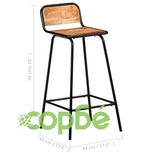 Бар столове, 2 бр, мангово дърво масив ➤ топ цена ➤ sorbe.bg