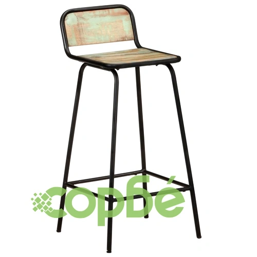 Бар столове, 4 бр, регенерирано дърво масив ➤ топ цена ➤ sorbe.bg