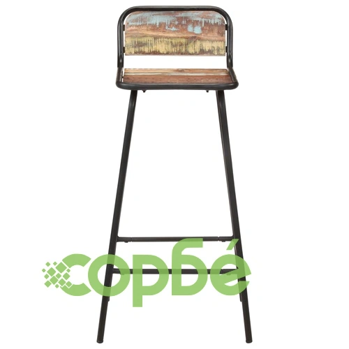Бар столове, 4 бр, регенерирано дърво масив ➤ топ цена ➤ sorbe.bg