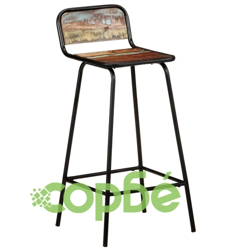 Бар столове, 4 бр, регенерирано дърво масив ➤ топ цена ➤ sorbe.bg