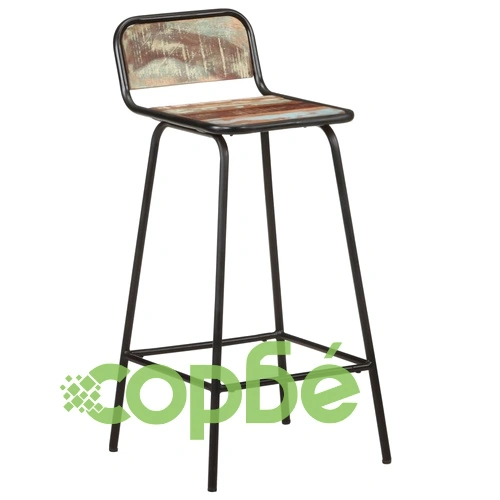 Бар столове, 4 бр, регенерирано дърво масив ➤ топ цена ➤ sorbe.bg