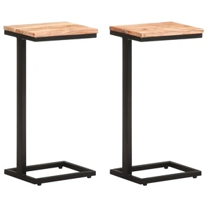 Странични маси, 2 бр, 31,5x24,5x64,5 см, акация масив