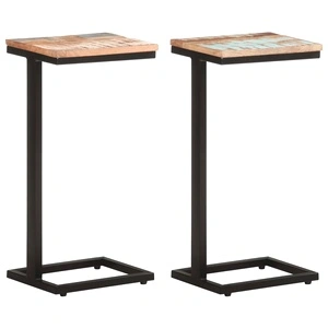 Странични маси 2 бр 31,5x24,5x64,5 см регенерирано дърво масив