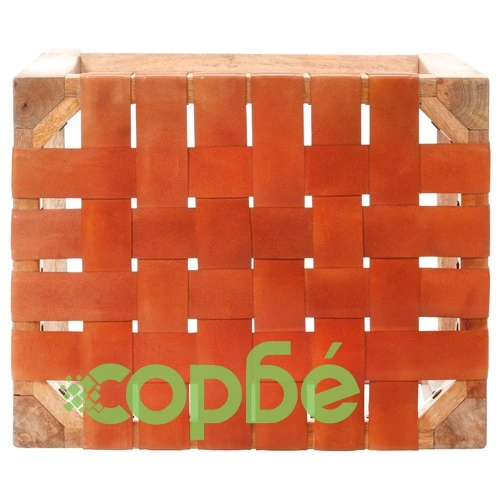 Бар табуретки, 2 бр, кафяви, естествена кожа, 60 см ➤ топ цена ➤ sorbe.bg