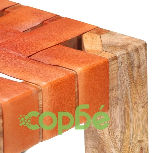 Бар табуретки, 2 бр, кафяви, естествена кожа, 60 см ➤ топ цена ➤ sorbe.bg