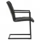 Конзолни трапезни столове, 2 бр, черни, естествена кожа