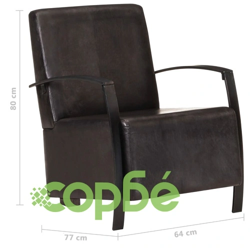 Фотьойл, черен, естествена кожа ➤ топ цена ➤ sorbe.bg