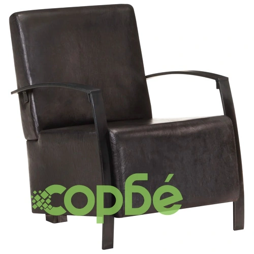 Фотьойл, черен, естествена кожа ➤ топ цена ➤ sorbe.bg