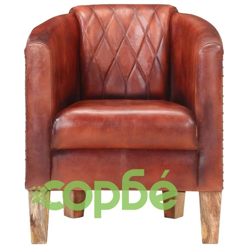 Фотьойл, кафяв, естествена кожа ➤ топ цена ➤ sorbe.bg