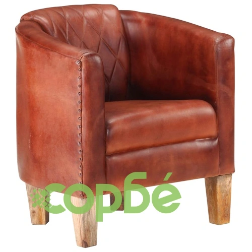 Фотьойл, кафяв, естествена кожа ➤ топ цена ➤ sorbe.bg