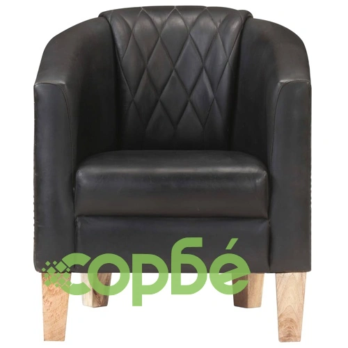 Фотьойл, черен, естествена кожа ➤ топ цена ➤ sorbe.bg