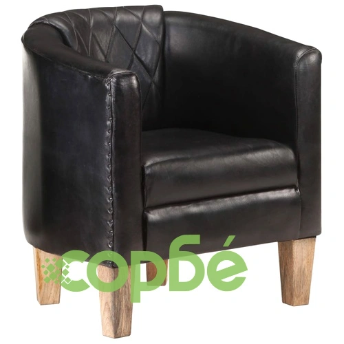 Фотьойл, черен, естествена кожа ➤ топ цена ➤ sorbe.bg