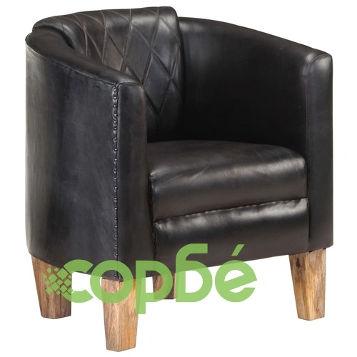 Фотьойл, черен, естествена кожа ➤ топ цена ➤ sorbe.bg