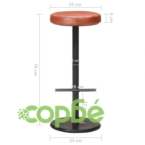 Бар табуретки, 2 бр, кафяви, естествена кожа ➤ топ цена ➤ sorbe.bg