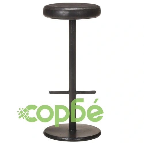 Бар табуретки, 2 бр, черни, естествена кожа ➤ топ цена ➤ sorbe.bg